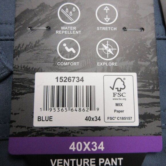 GERRY Venture Hiking Work Commuter Tech Pant 40x34 Cargo Utility Blue Grey 2 NWT - Picture 8 of 14